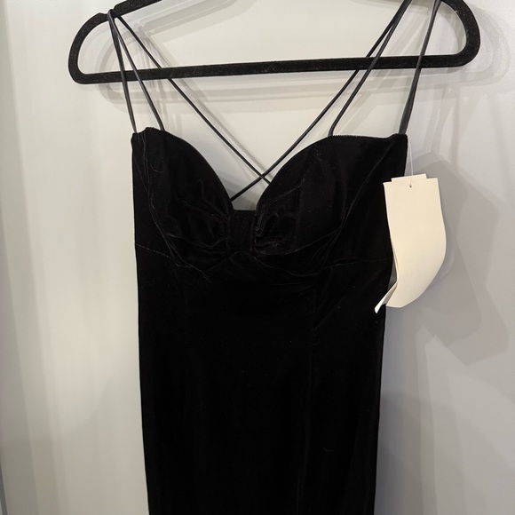 NWT Gunne Sax Jessica McClintock Black Velvet Dress Strappy Long Dress Size 5/6 - Picture 3 of 6